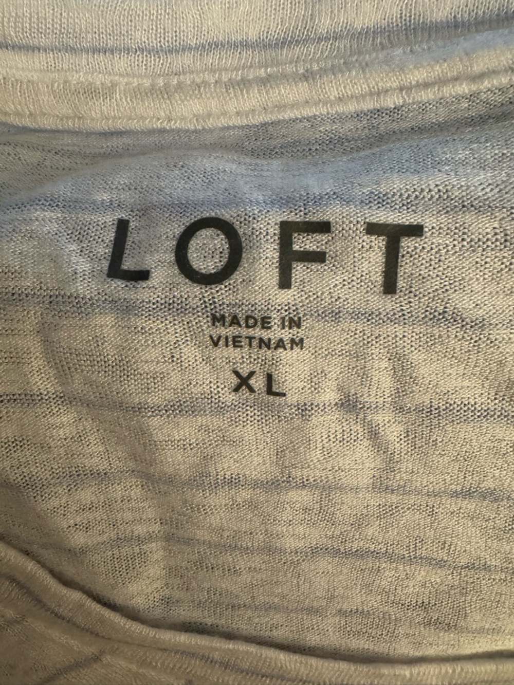 LOFT White Scoop Neck Short Sleeve Striped Top - Picture 4 of 6